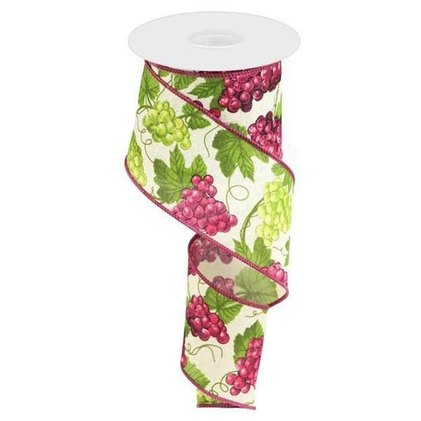 2.5" Grapes on Royal: Cream (10 Yards)