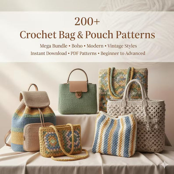 200 Luxury Crochet Handbag Patterns: From Structured Chic to Boho Dreams – Instant Access PDF