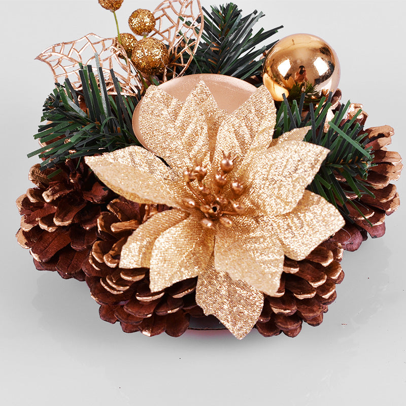 Birthday Pine Decor with Candle Holders Garland Handmade Window Decoration