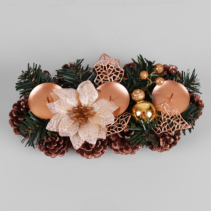 Birthday Pine Decor with Candle Holders Garland Handmade Window Decoration