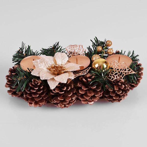 Birthday Pine Decor with Candle Holders Garland Handmade Window Decoration