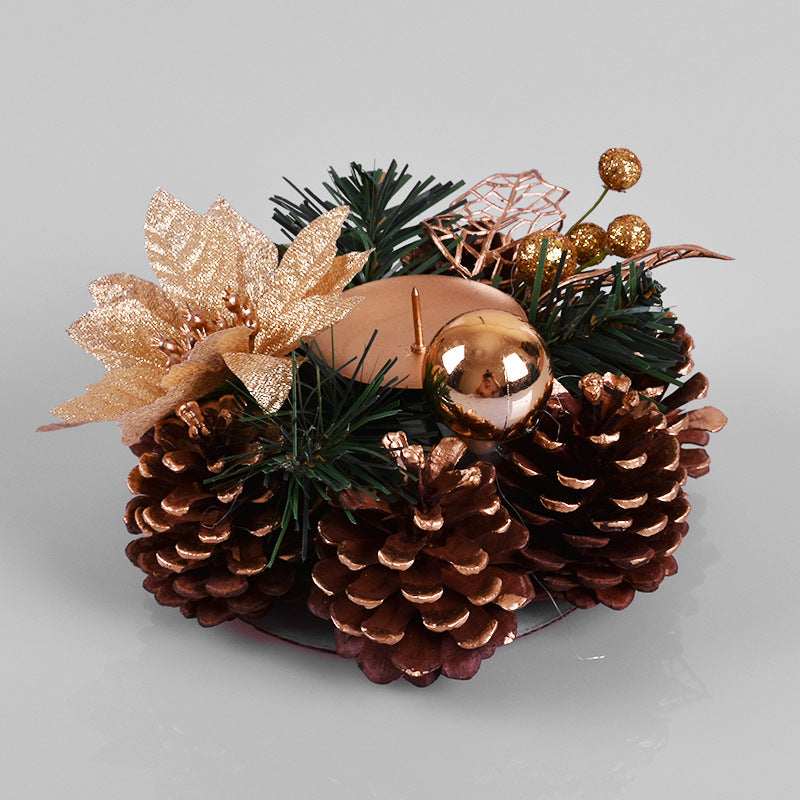Birthday Pine Decor with Candle Holders Garland Handmade Window Decoration