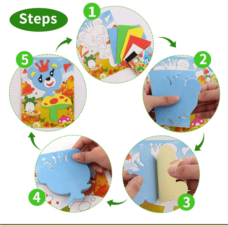 Cartoon 3D EVA Foam Sticker Puzzle Set Kids Toy