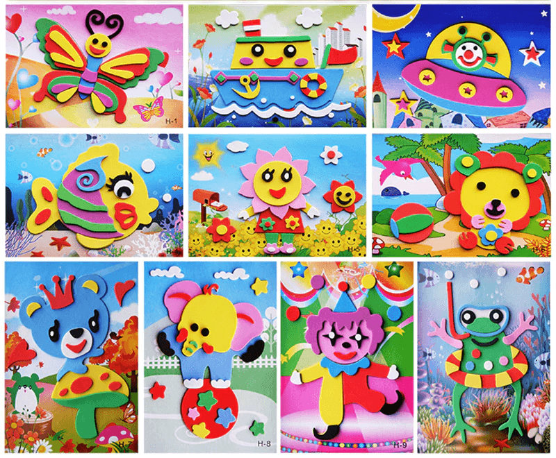 Cartoon 3D EVA Foam Sticker Puzzle Set Kids Toy