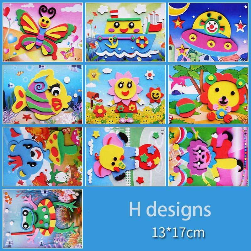 Cartoon 3D EVA Foam Sticker Puzzle Set Kids Toy