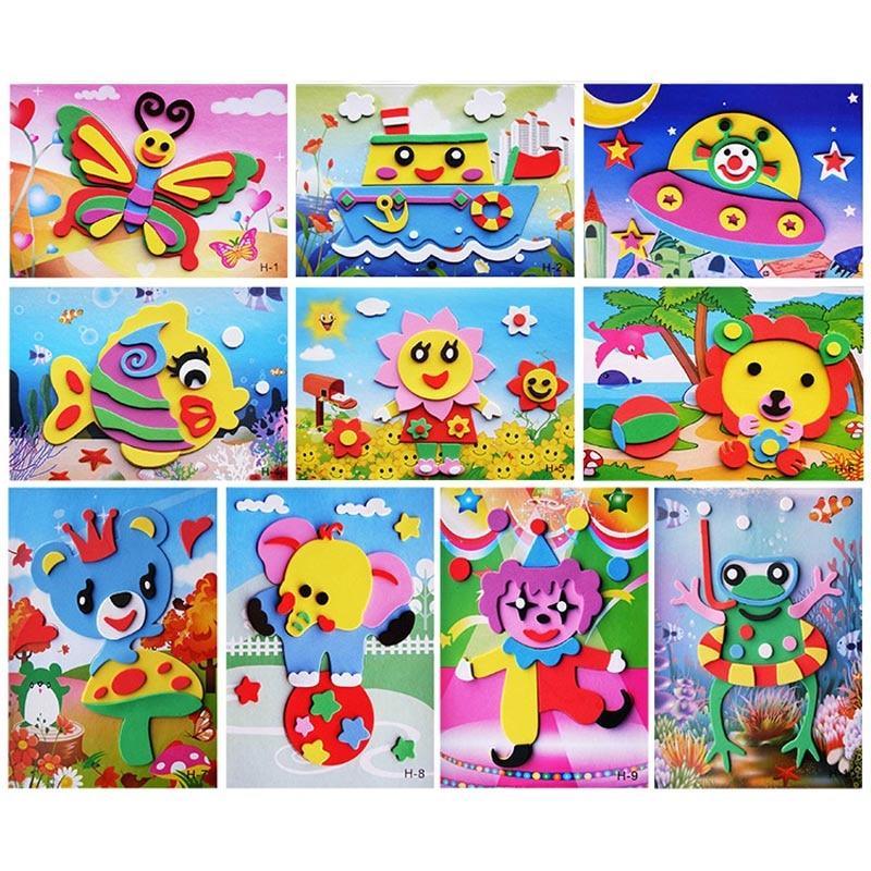 Cartoon 3D EVA Foam Sticker Puzzle Set Kids Toy