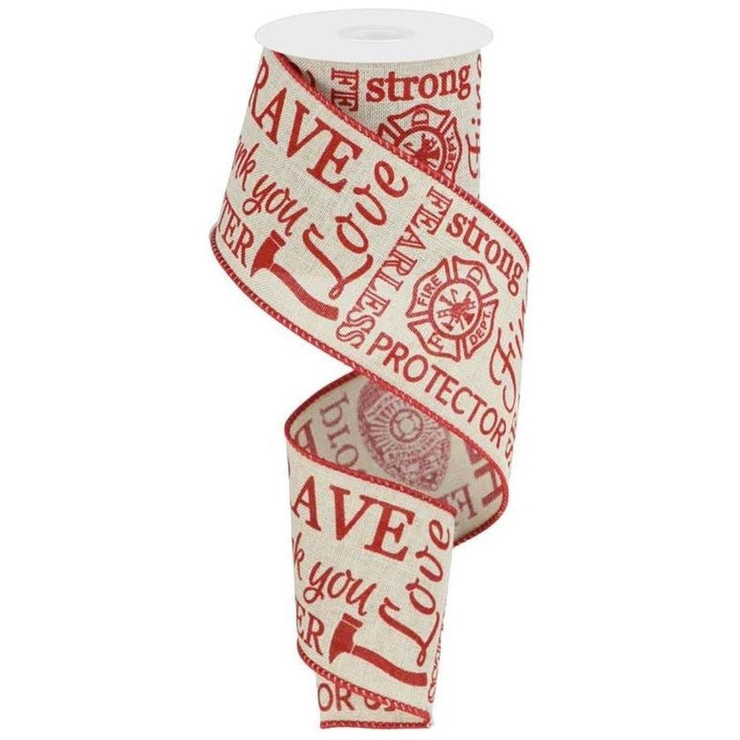 2.5" Natural Canvas Firefighter Support Ribbon (10 Yards)