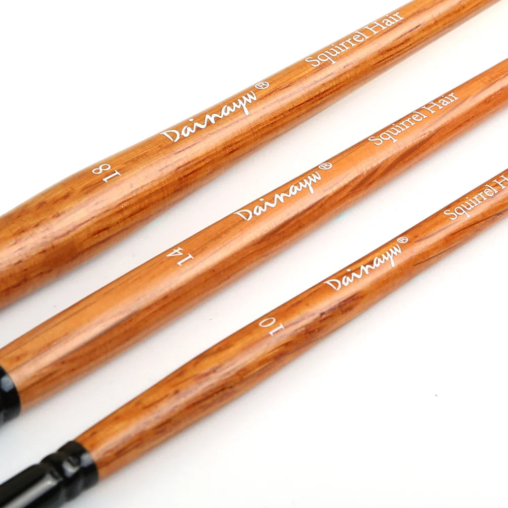 Oval Squirrel Hair Watercolor Mop Brush for Artists