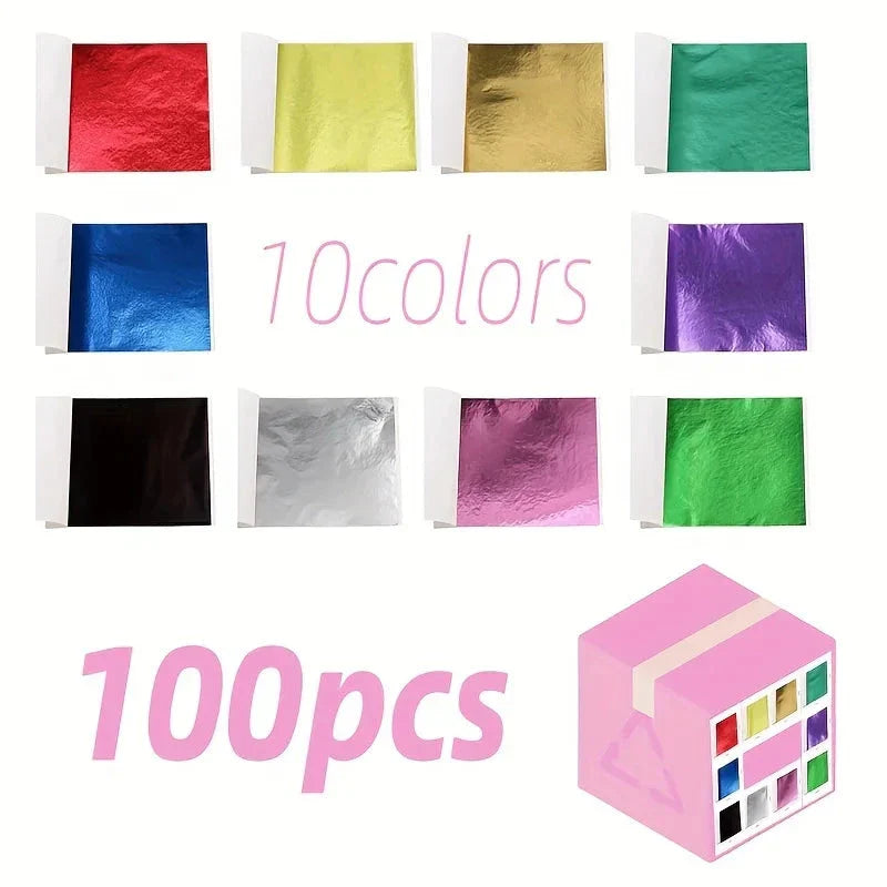 100 Sheets Gold Leaf Paper - DIY Art, Craft, & Decoration Kit