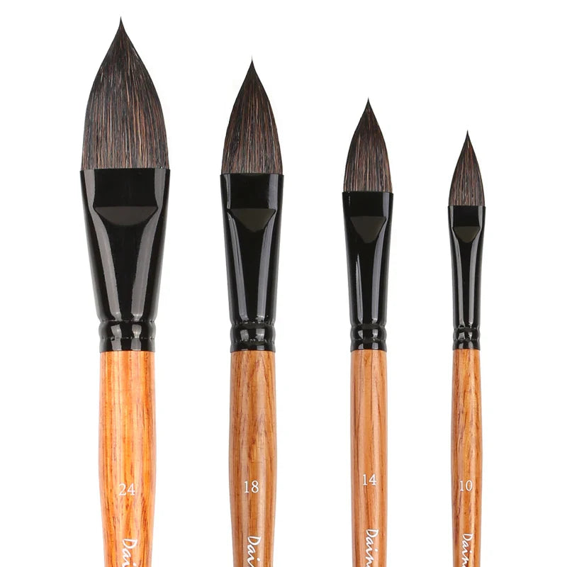 Oval Squirrel Hair Watercolor Mop Brush for Artists