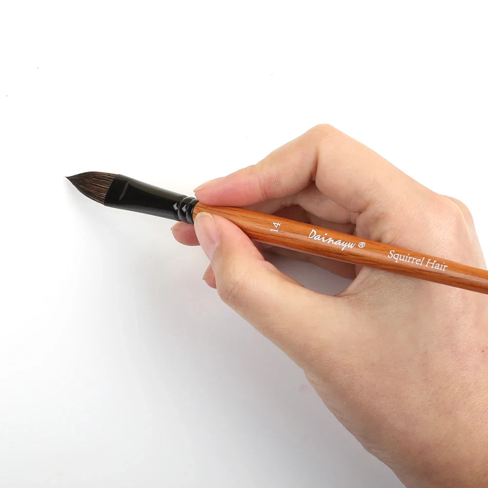 Oval Squirrel Hair Watercolor Mop Brush for Artists