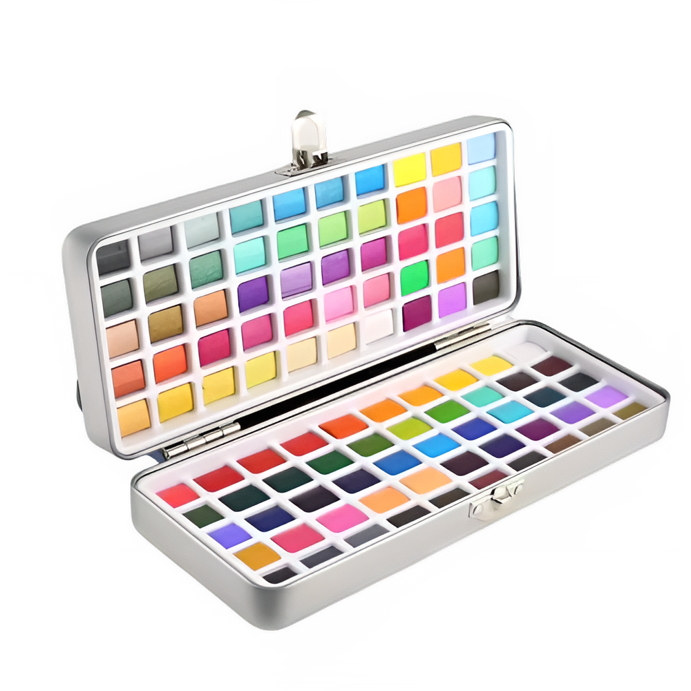 Professional Portable Watercolor Paint Set with Glitter Pigments