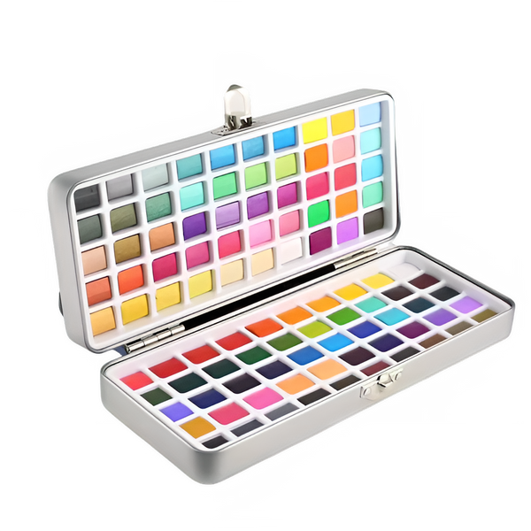 Professional Portable Watercolor Paint Set with Glitter Pigments