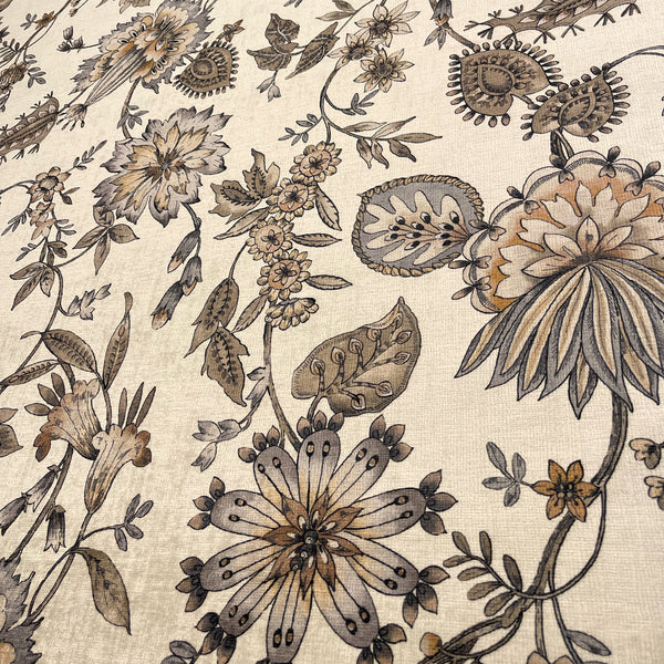 GIA JACOBEAN FLORAL PRINTED UPHOLSTERY FABRIC BY THE YARD