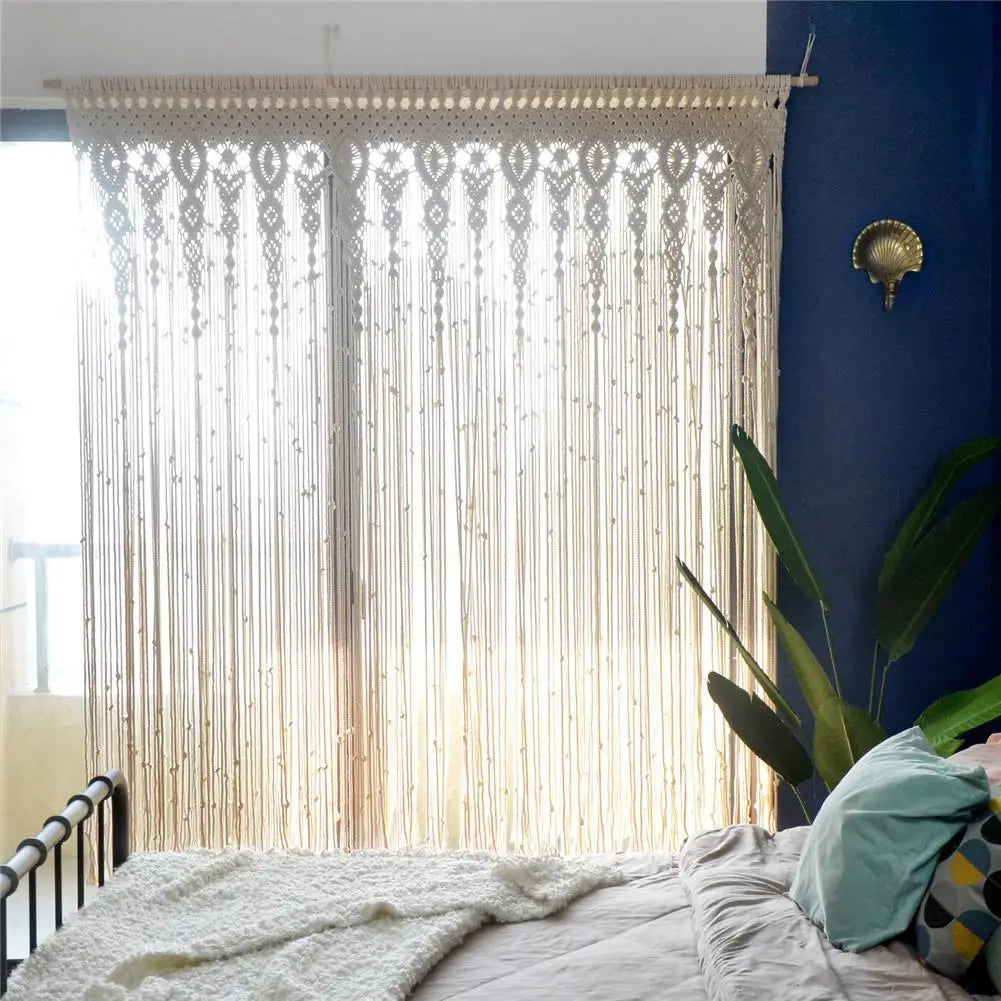 Handwoven Macrame Door Curtain Boho Wall Hanging Tapestry Decor