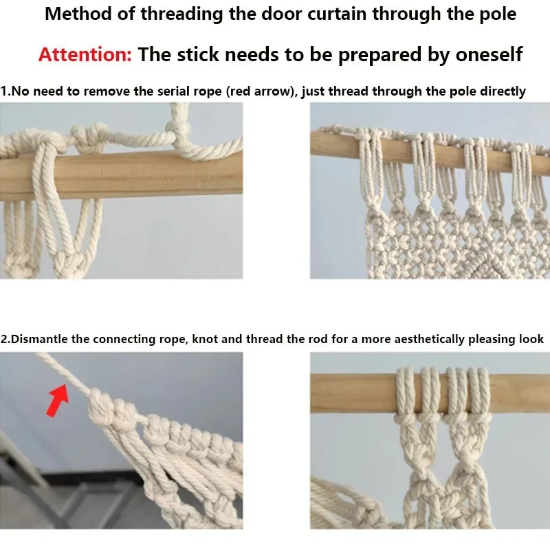 Handwoven Macrame Door Curtain Boho Wall Hanging Tapestry Decor