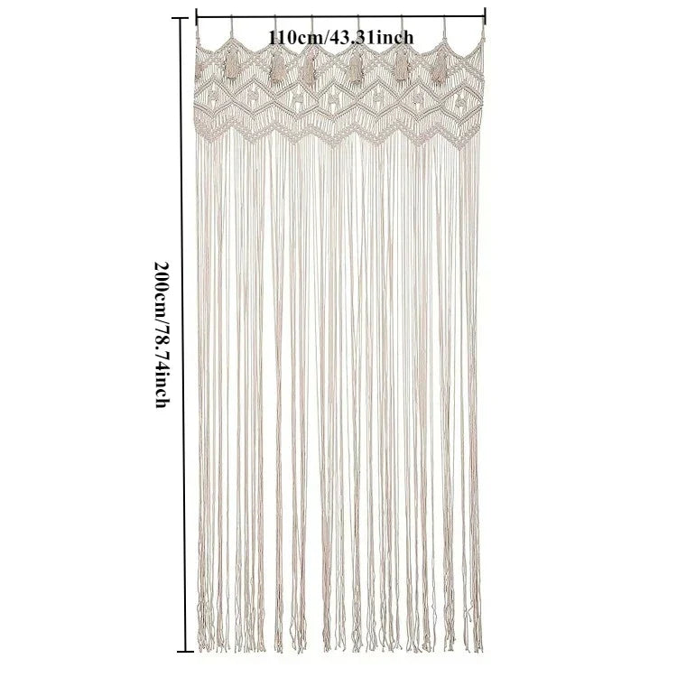 Handwoven Macrame Door Curtain Boho Wall Hanging Tapestry Decor