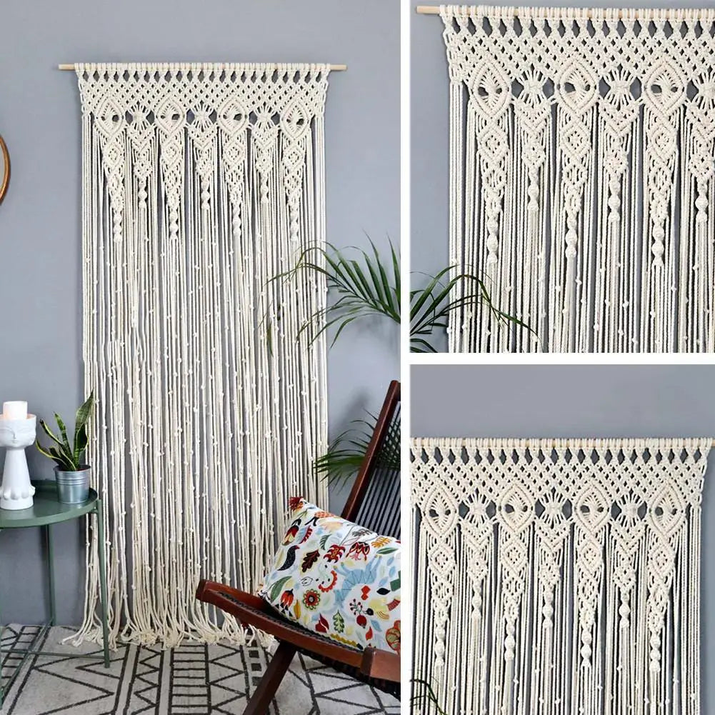 Handwoven Macrame Door Curtain Boho Wall Hanging Tapestry Decor