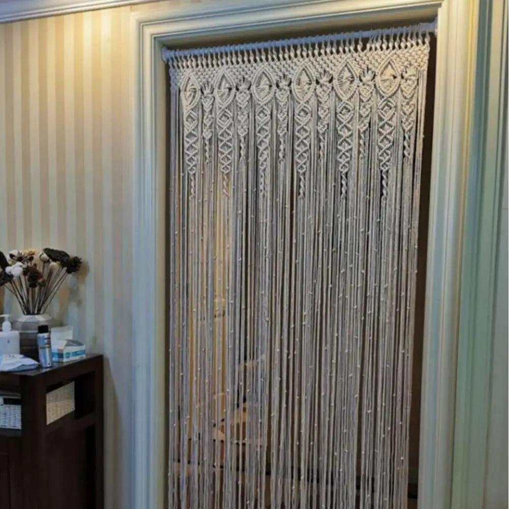 Handwoven Macrame Door Curtain Boho Wall Hanging Tapestry Decor
