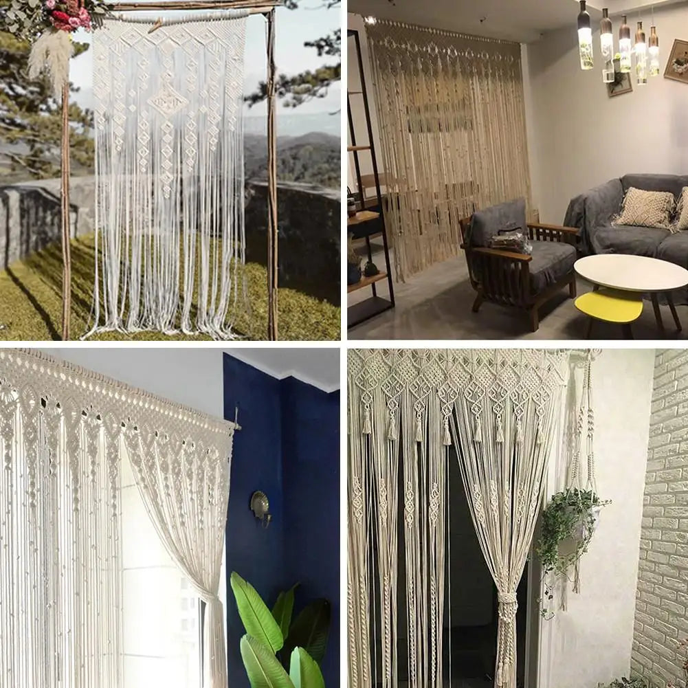 Handwoven Macrame Door Curtain Boho Wall Hanging Tapestry Decor