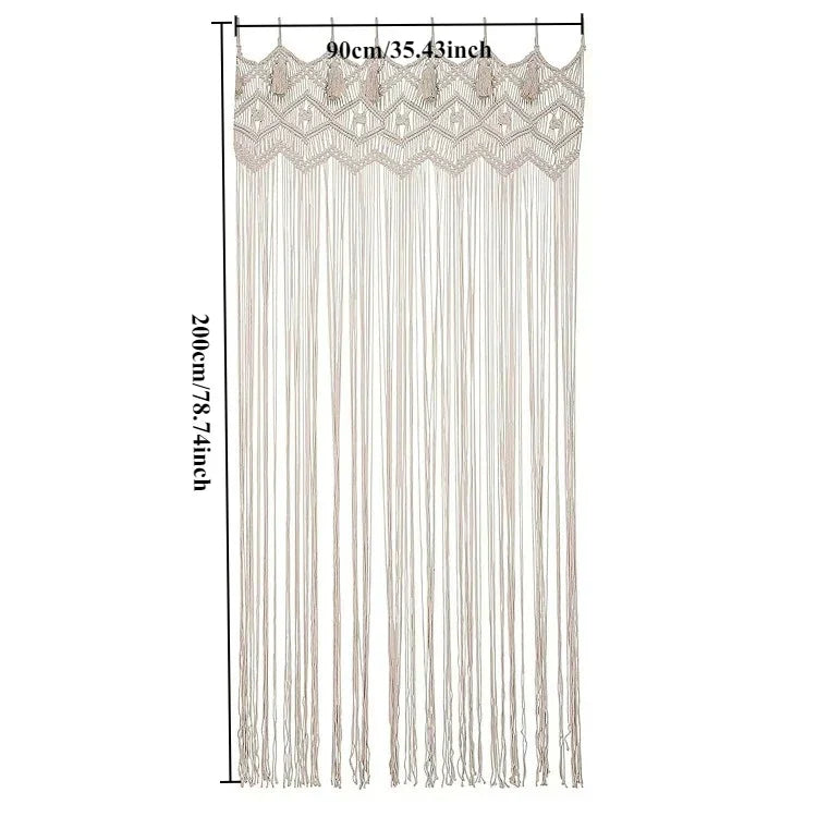 Handwoven Macrame Door Curtain Boho Wall Hanging Tapestry Decor