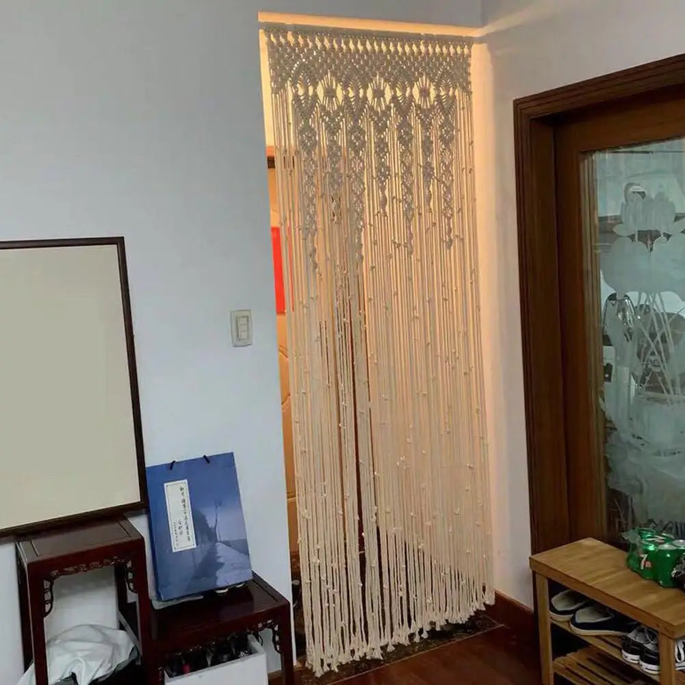 Handwoven Macrame Door Curtain Boho Wall Hanging Tapestry Decor