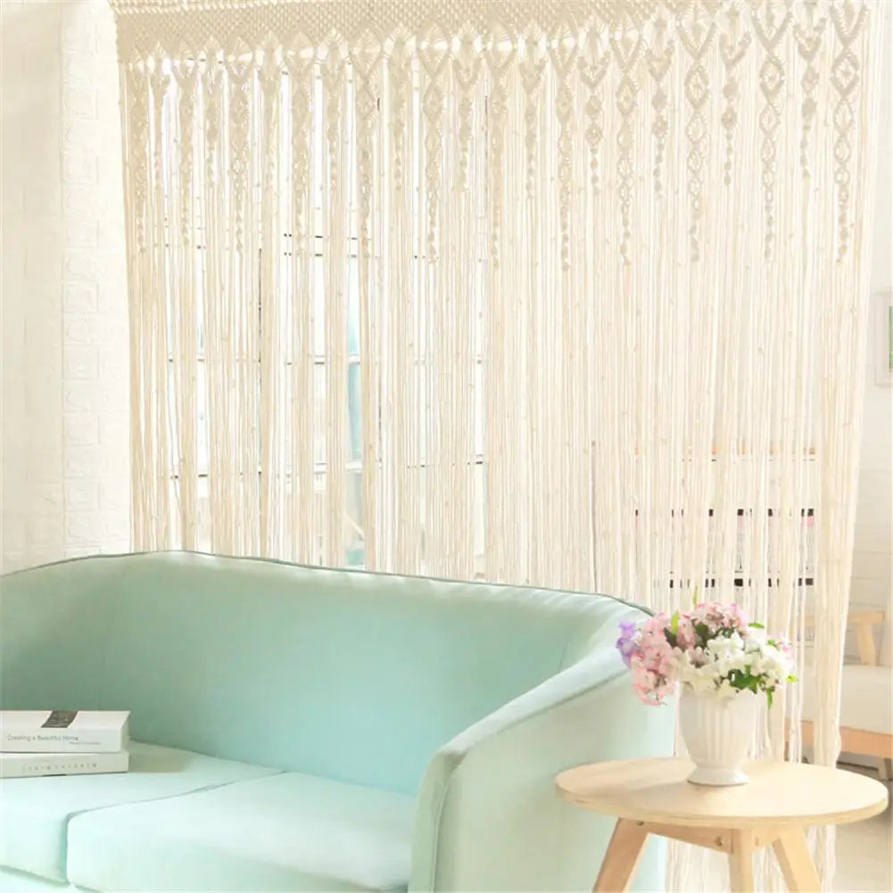 Handwoven Macrame Door Curtain Boho Wall Hanging Tapestry Decor