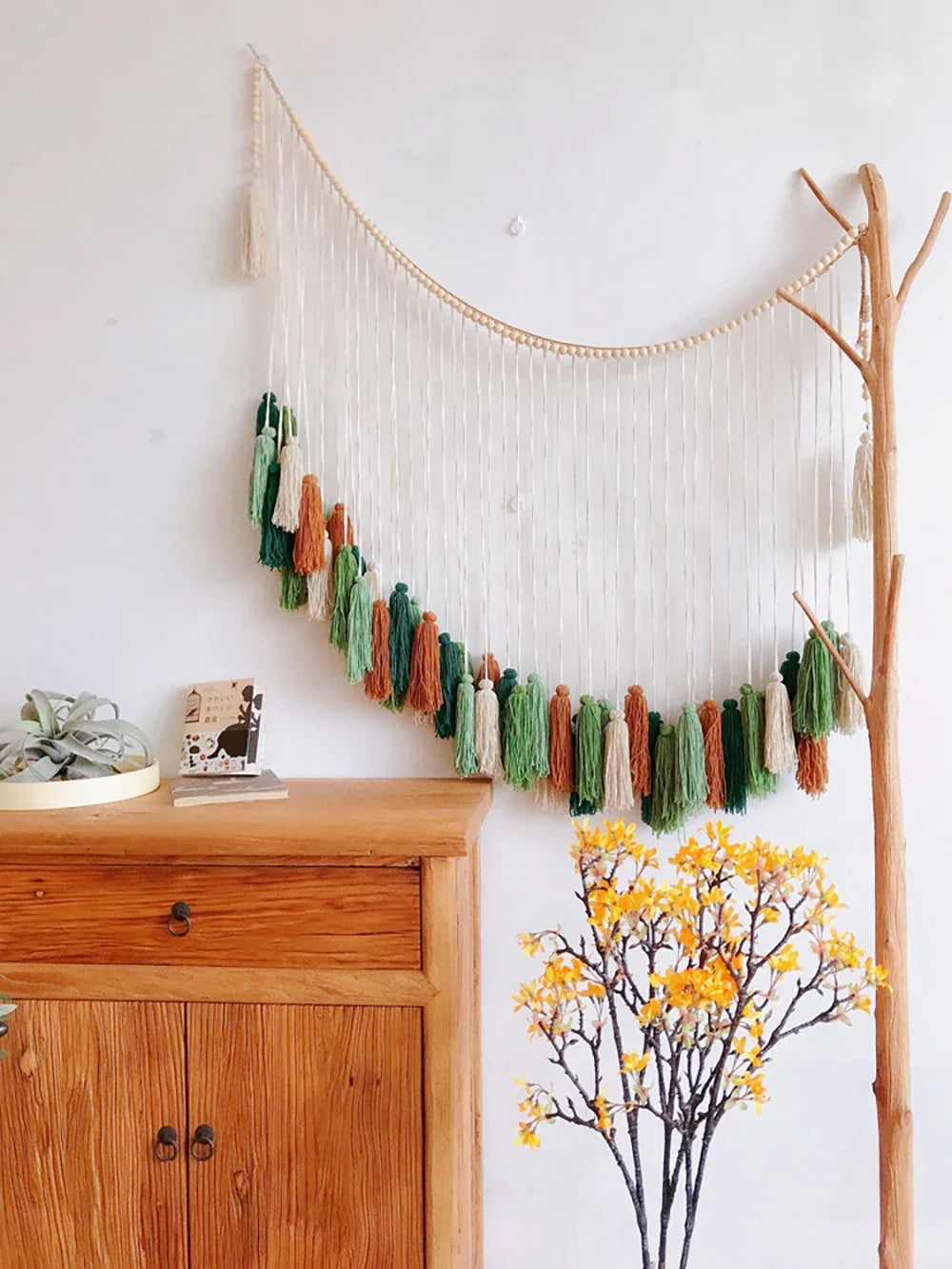 Moroccan Bohemian Macrame Wall Tapestry Curtain for Living Room
