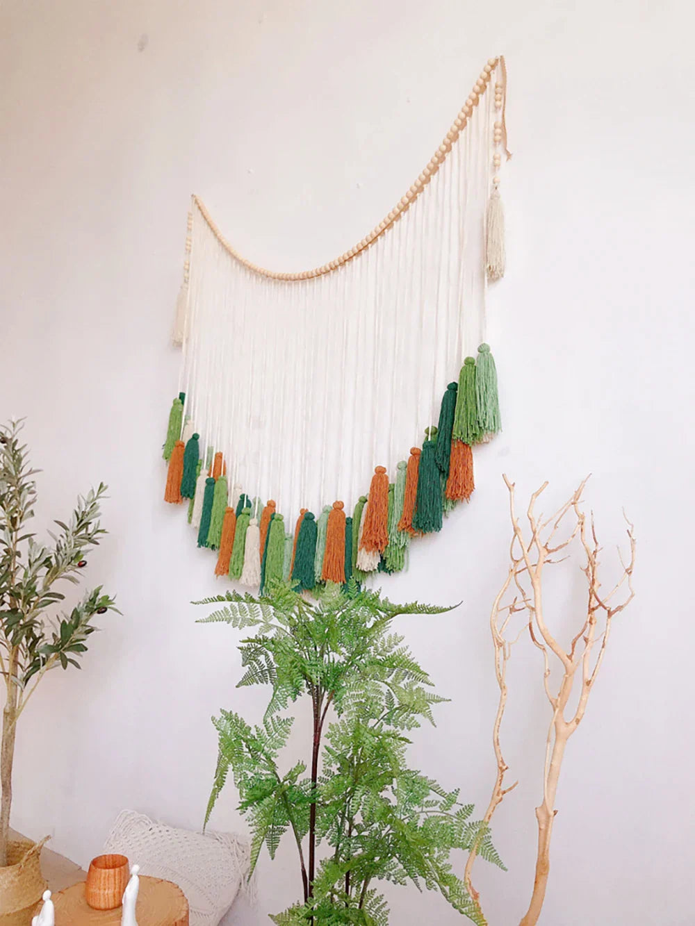 Moroccan Bohemian Macrame Wall Tapestry Curtain for Living Room
