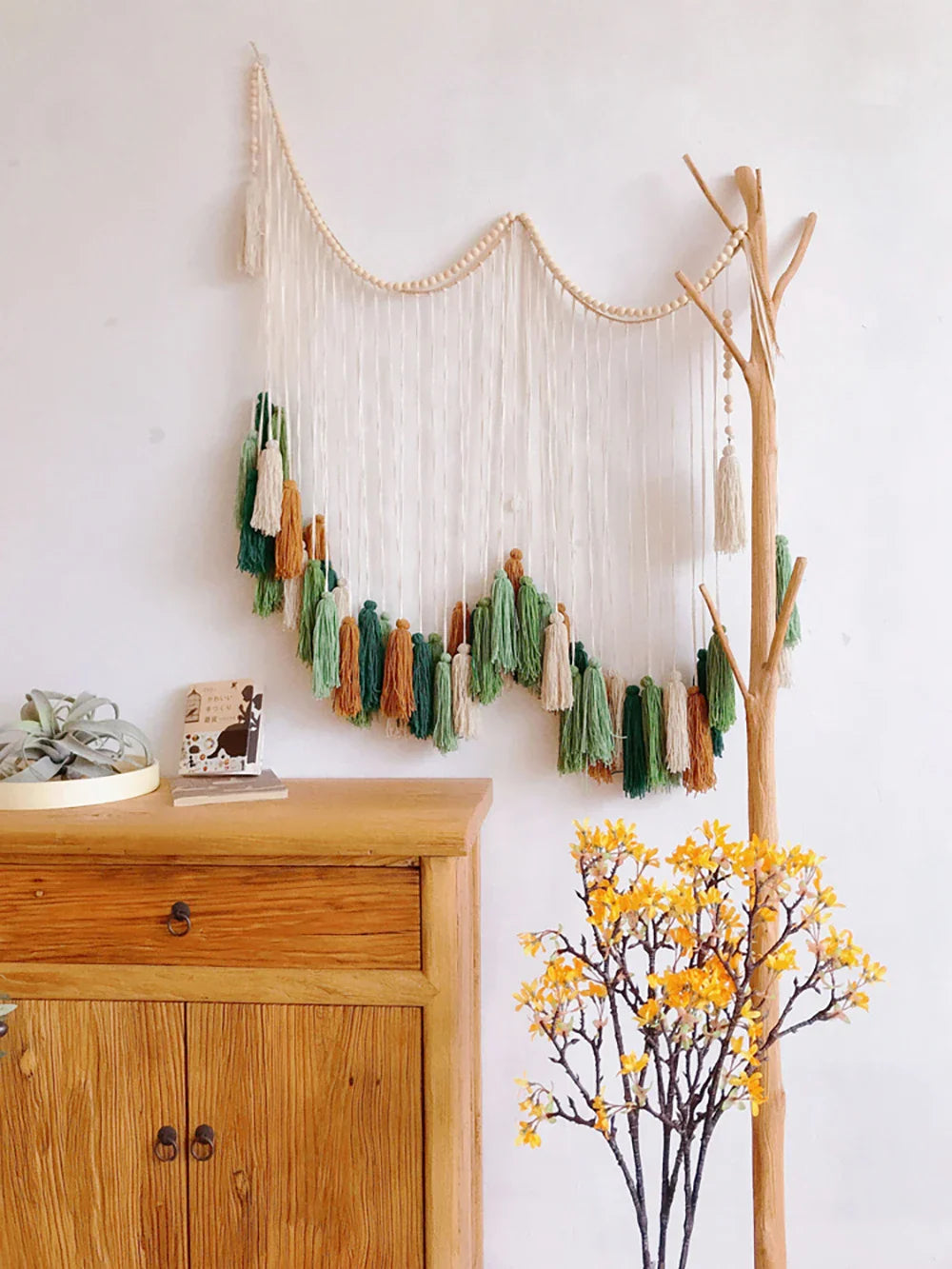 Moroccan Bohemian Macrame Wall Tapestry Curtain for Living Room