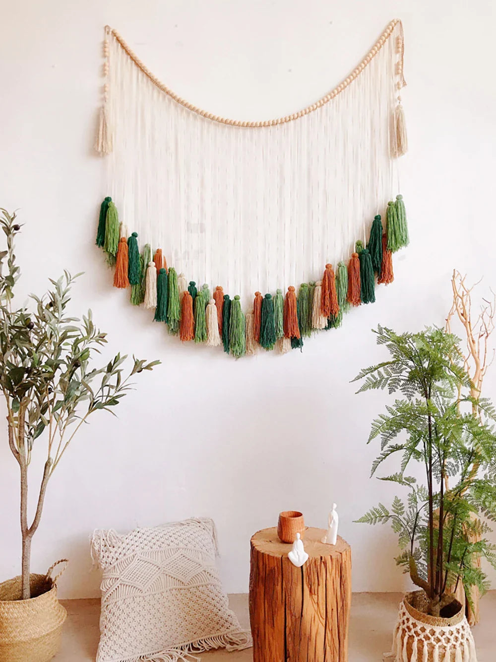 Moroccan Bohemian Macrame Wall Tapestry Curtain for Living Room
