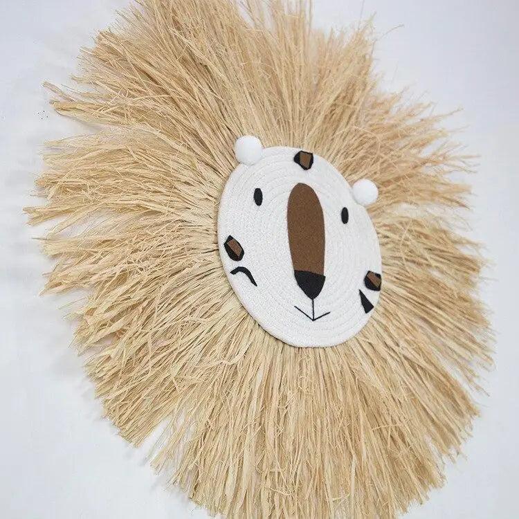 Handwoven Cartoon Lion Wall Hanging Decor for Kids Room