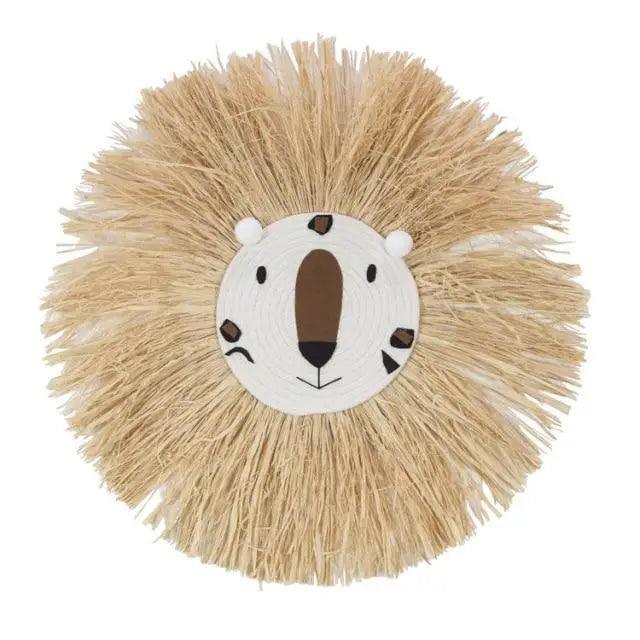 Handwoven Cartoon Lion Wall Hanging Decor for Kids Room